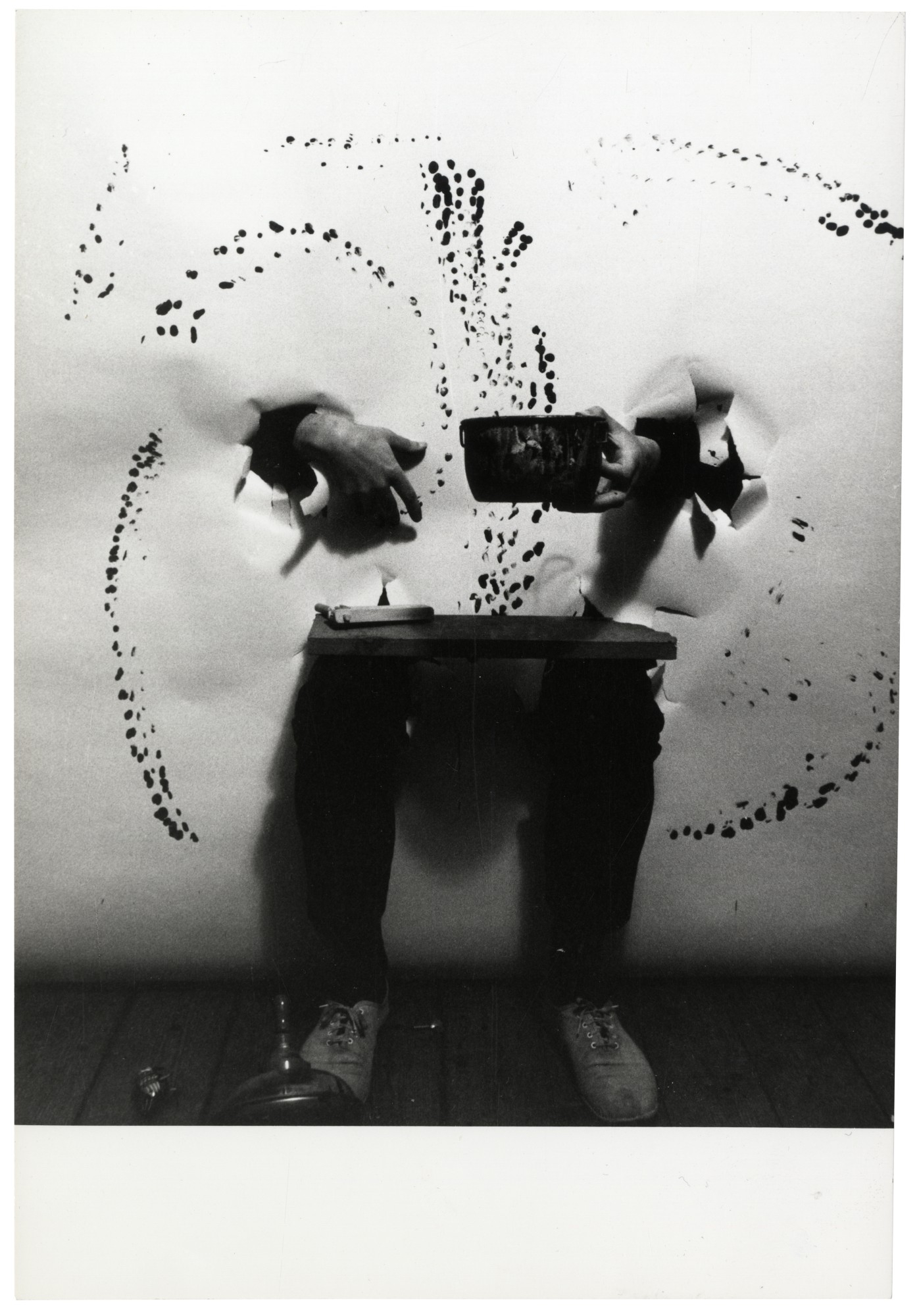 Milan Grygar Tactile Drawing 1969 performance photo documentation bw photograph Marinko Sudac Collection 2